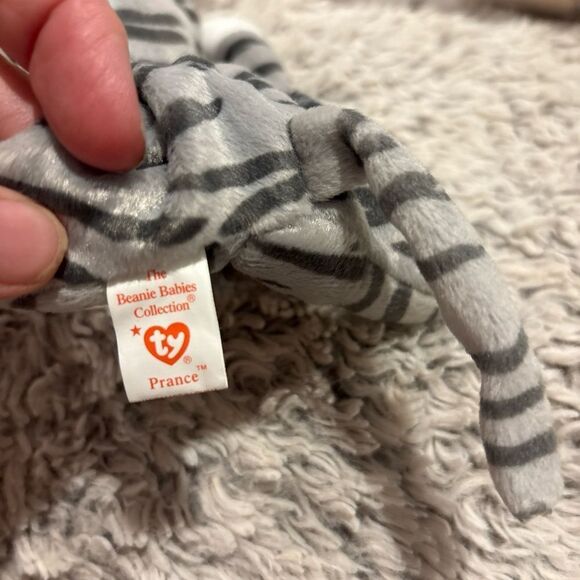 Ty Beanie Baby - PRANCE the Gray Tabby Cat (8 Inch) NEW MWMTs Stuffed Animal Toy - Picture 5 of 6
